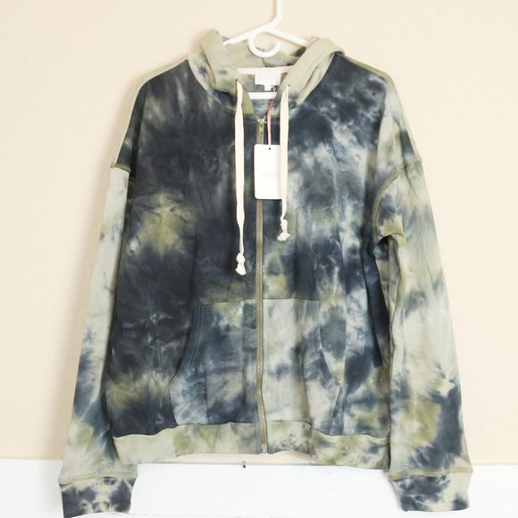 entro Tops - Entro Sweatshirt Jacket Hooded Tie Dye Large NWT